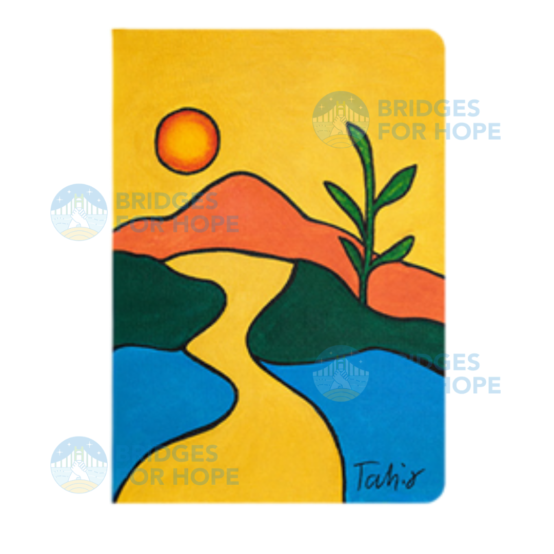 Journey Journal with Tahir Ghulami’s sunset landscape on the cover
